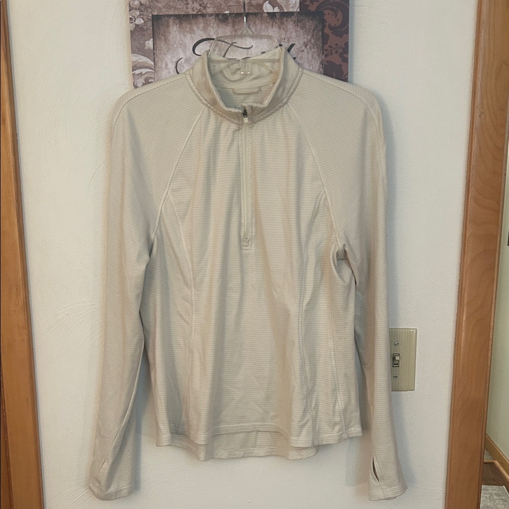 Women's avalanche Cream Long Sleeve quarter zip Top